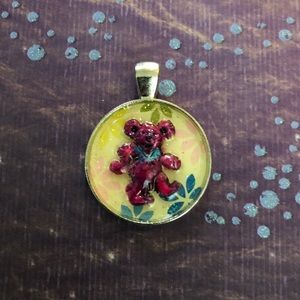 Grateful Dead Dancing Bear Pendant HANDMADE oOaK